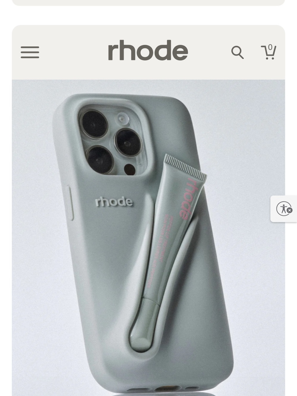 RHODE Phone Case with Detachable Tube Accessory - Sage Green